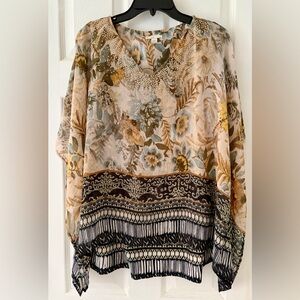 Floral Patterned Poncho